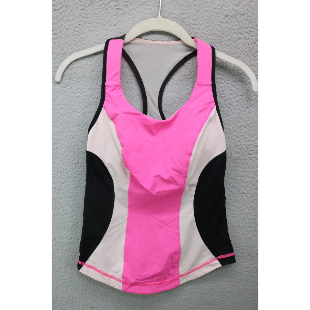 LuLuLemon Pink & Black Racerbook Tank-Size XXS-Workout-Athleisure
